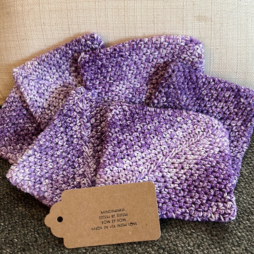 NWT 6 Coasters Made in USA with 100% recycled cotton! Perfect to use as trivet!